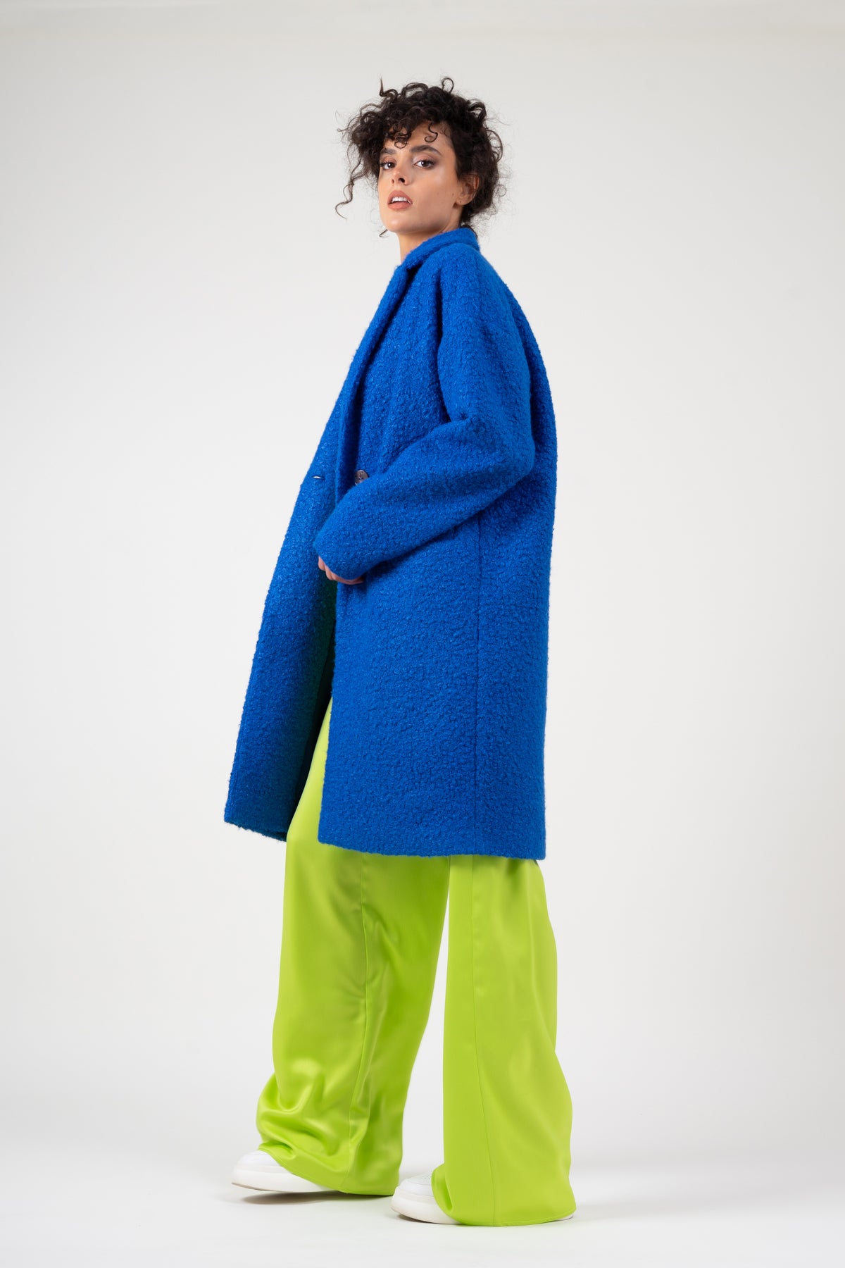 Short hair Teddy coat - Electric blue