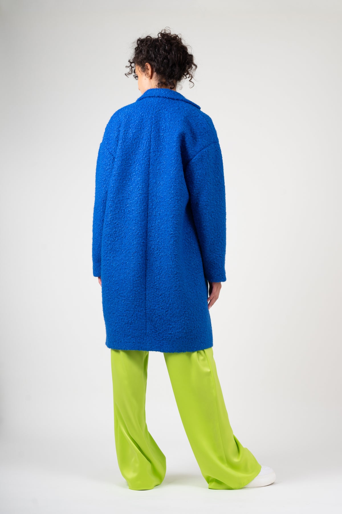 Short hair Teddy coat - Electric blue