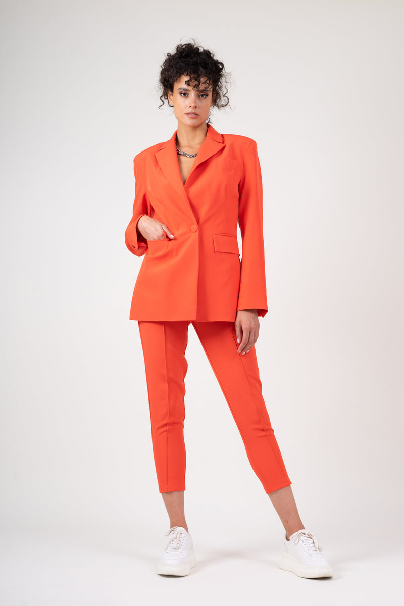Orange slim fit suit