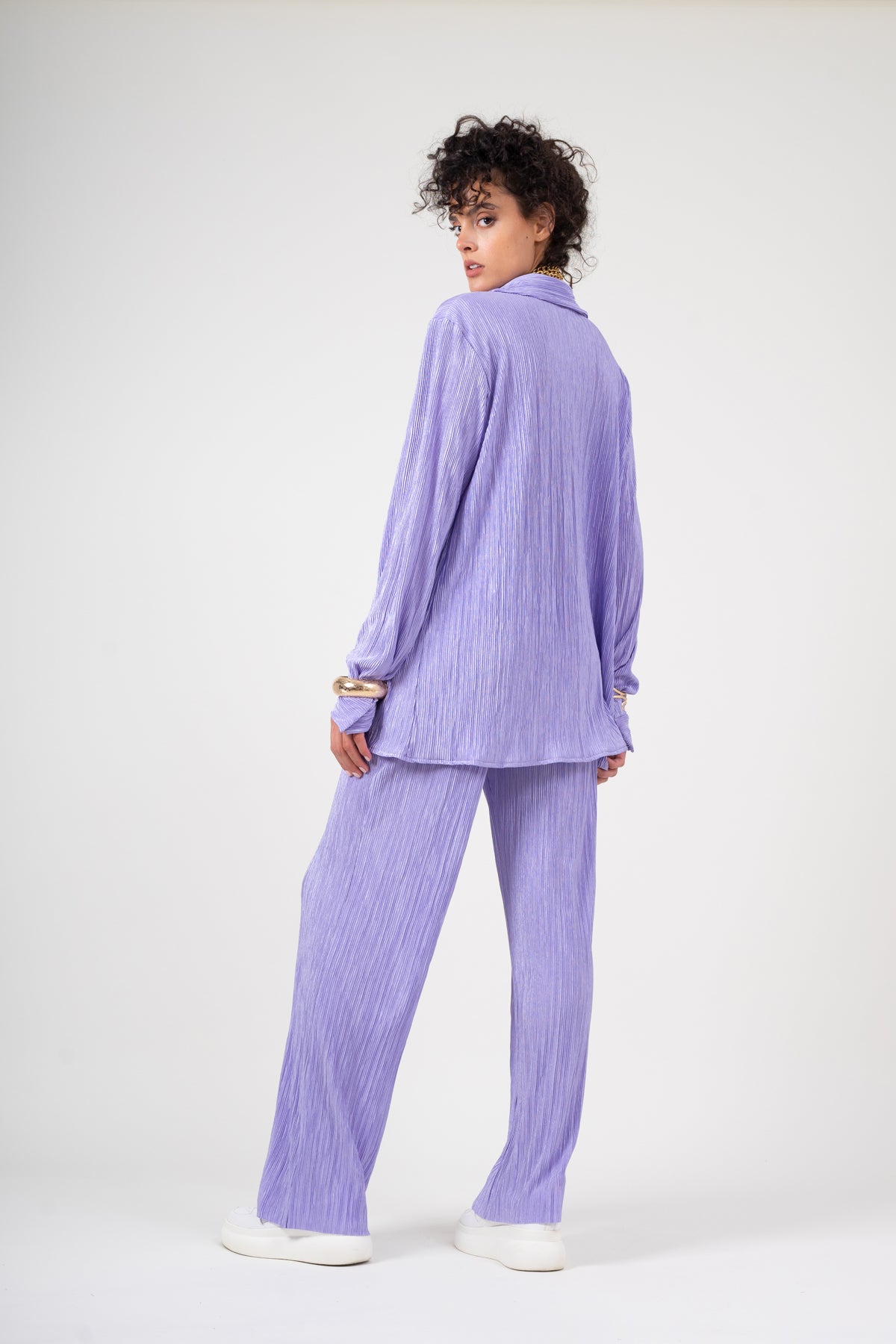 Set din jersey rizat lila