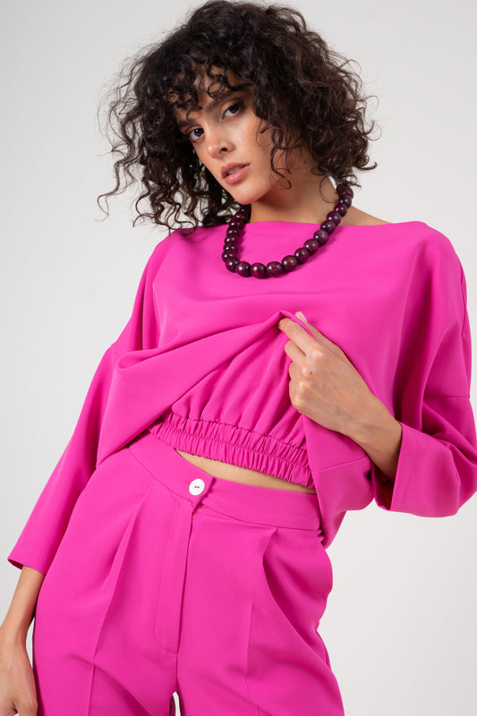 Oversized neon pink blouse