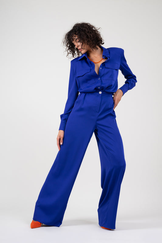 Electric blue trousers