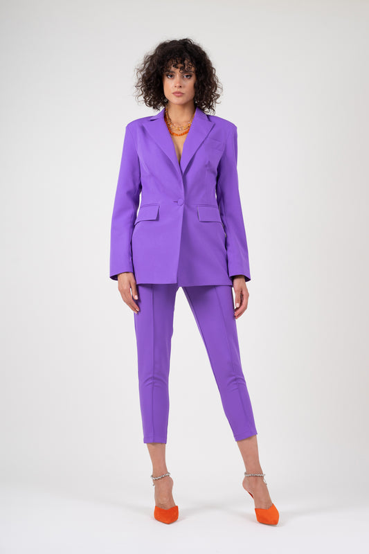 Pastel purple slim fit suit