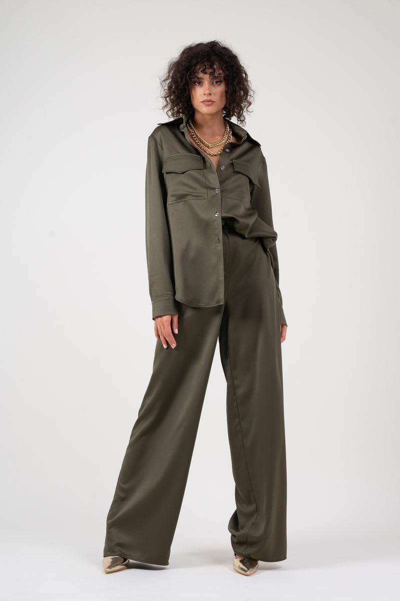 Khaki set with shirt and trousers