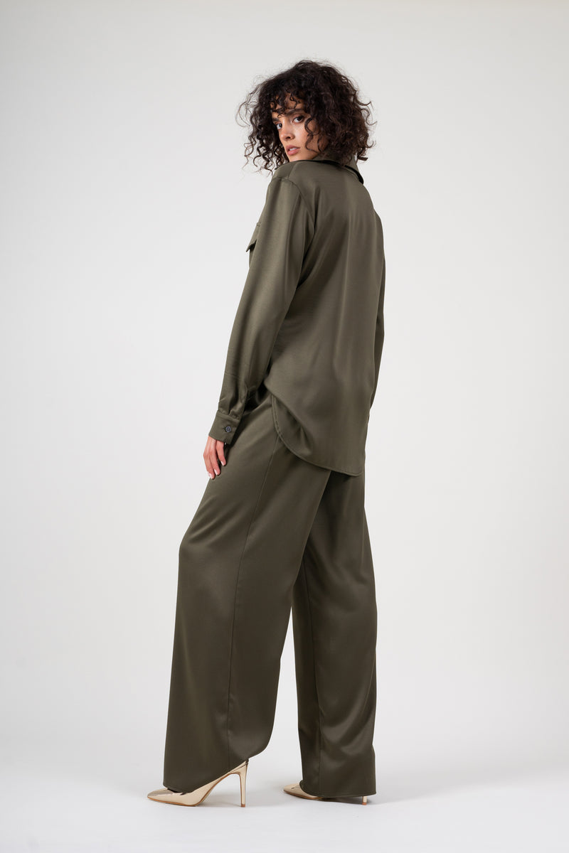 Khaki set with shirt and trousers