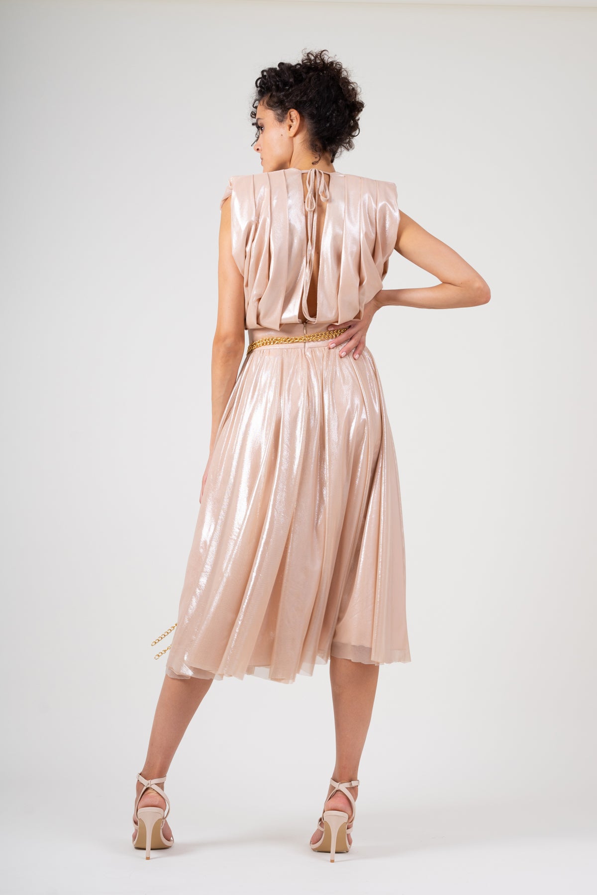 Metallic midi dress
