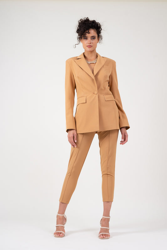 Camel slim fit suit