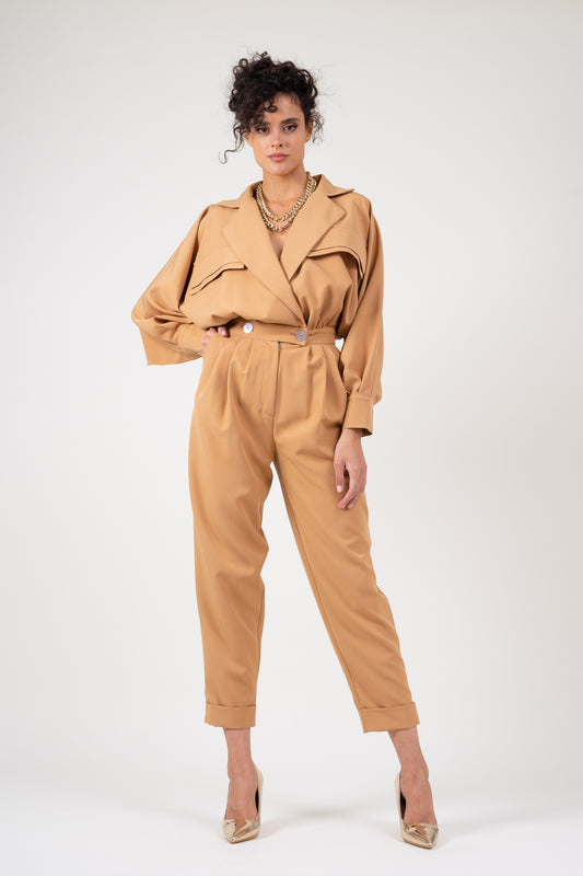 Kameel maxi jumpsuit