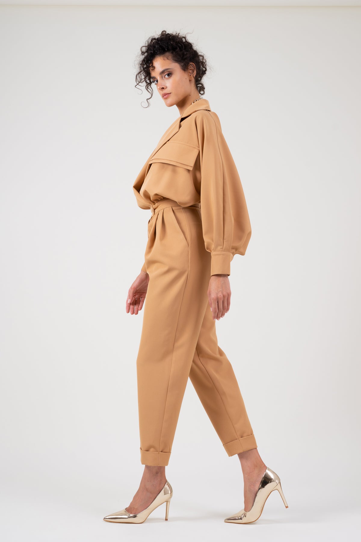 Camel maxi jumpsuit