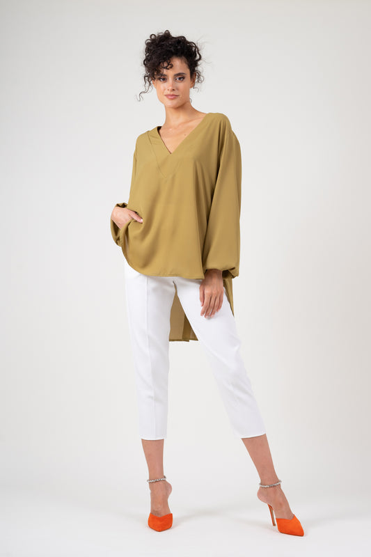 Bluza din voal olive