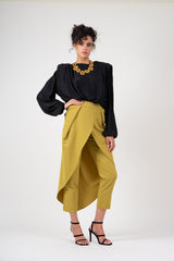 Olive pants with skirt