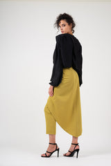 Olive pants with skirt