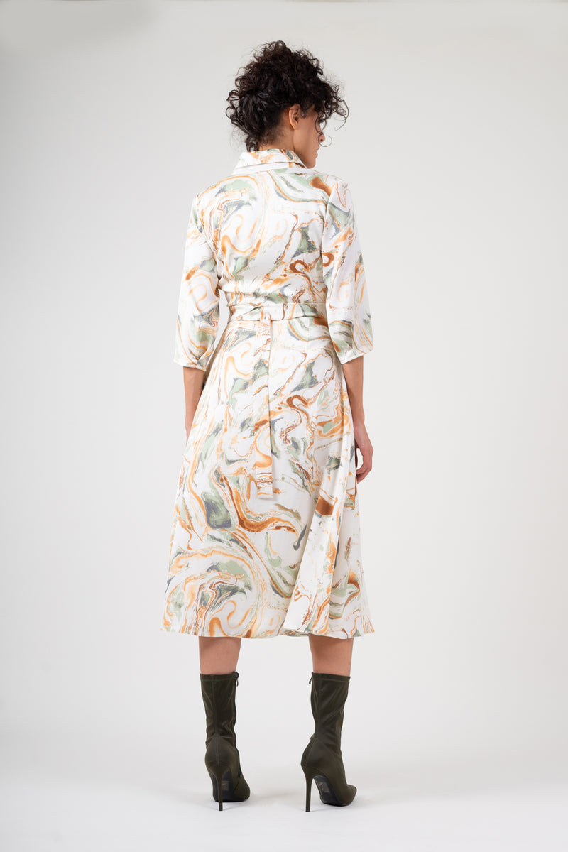 A-Line Dress With Abstract Print