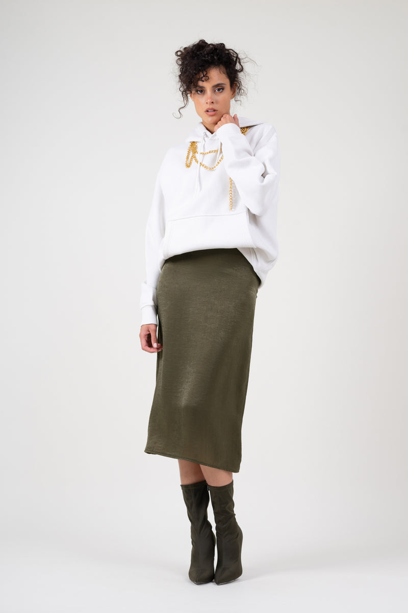 Conical khaki skirt