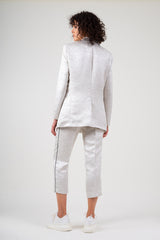 Jacquard suit with silver inserts