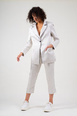 Jacquard suit with silver inserts