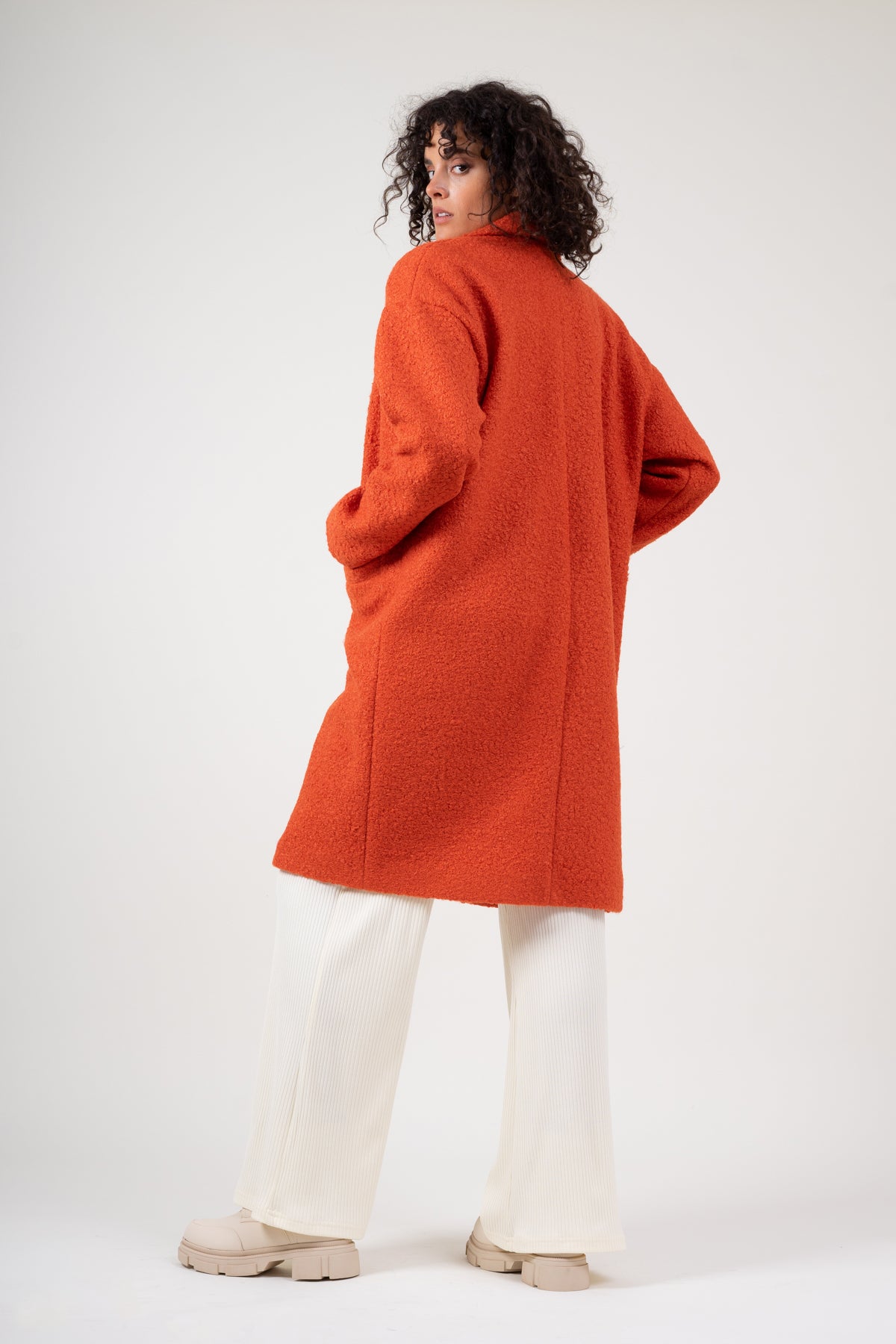 Orange Short Hair Teddy Coat