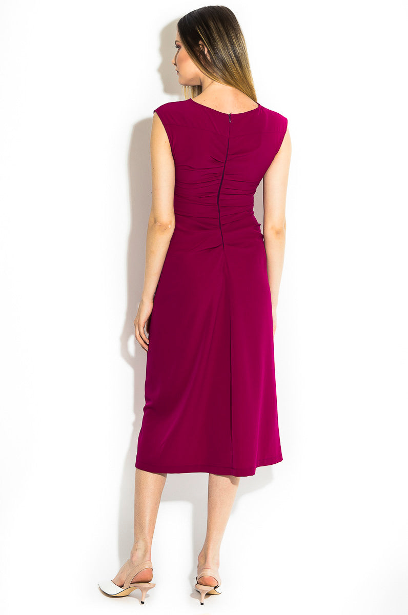 Rochie cocktail cu drapaje