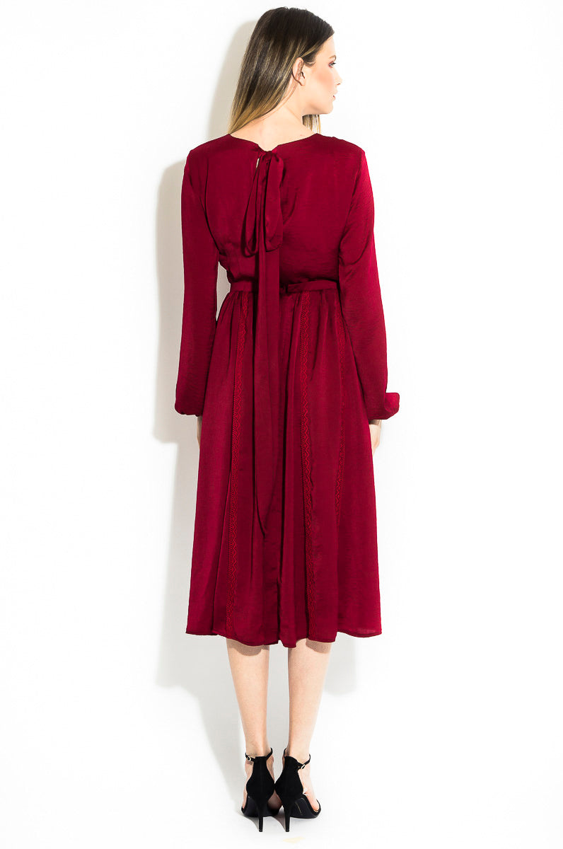 Rochie Midi Cu Broderie Din Dantela