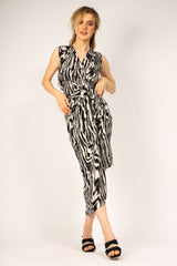 Zebra print wrapped dress