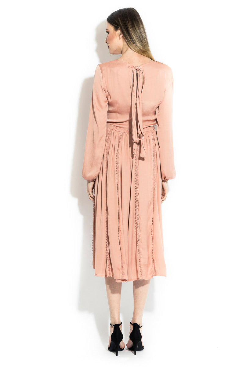 Rochie Midi Cu Broderie Din Dantela