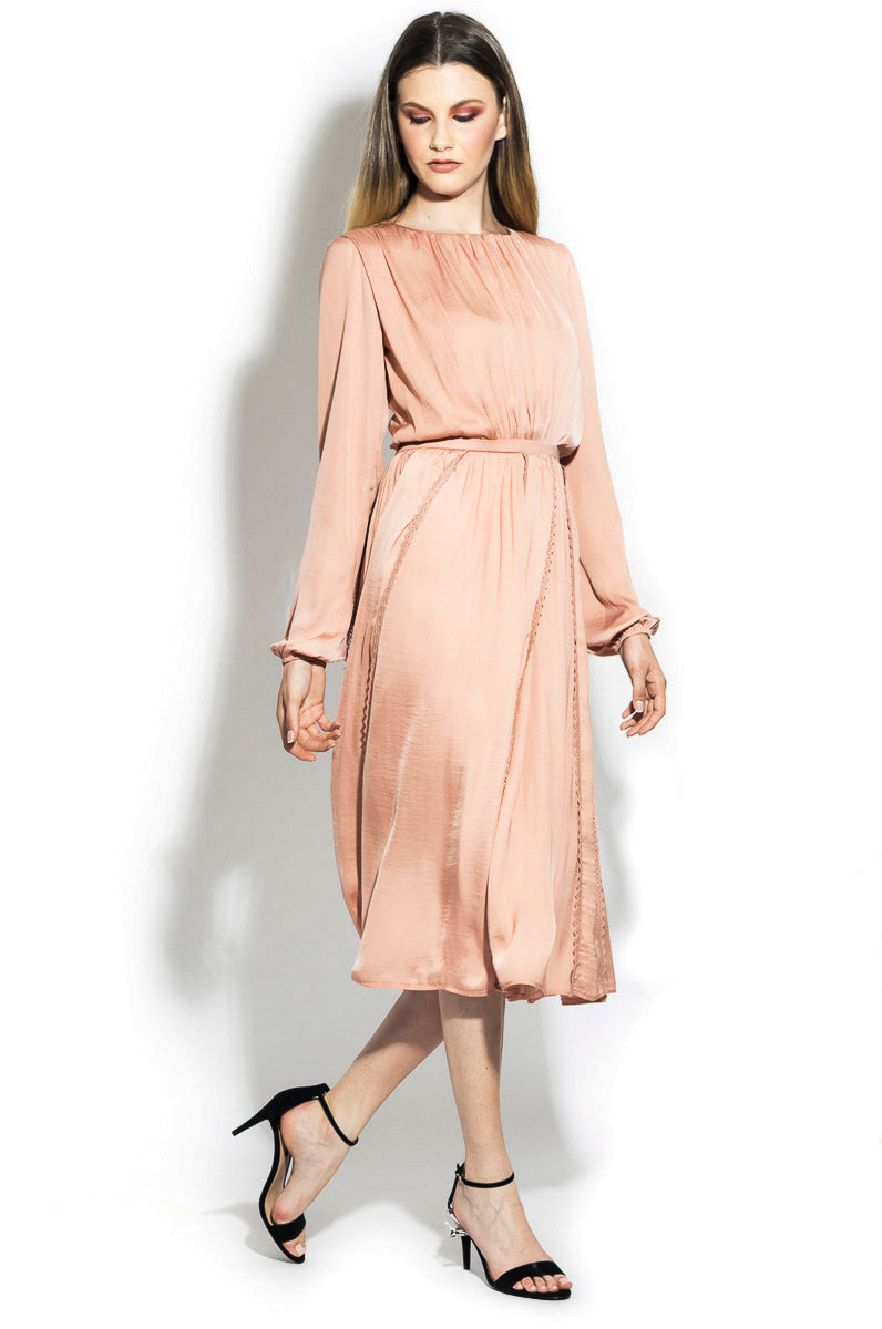 Rochie Midi Cu Broderie Din Dantela