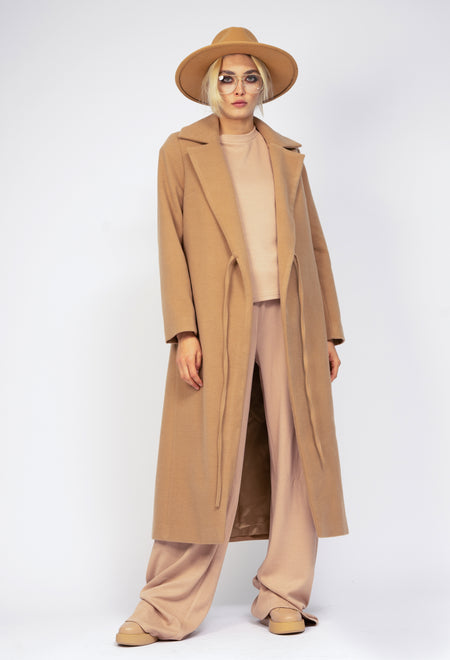 Palton maxi camel