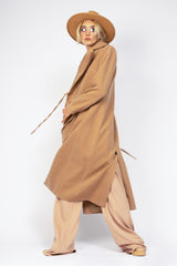 Camel maxi coat