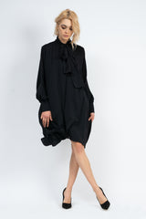 Black mini flowy dress with scarves