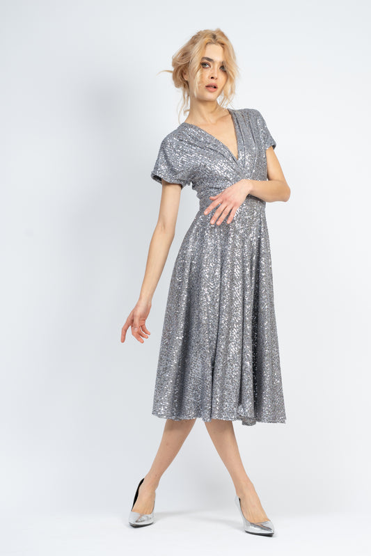 Sequin midi cocktail dress