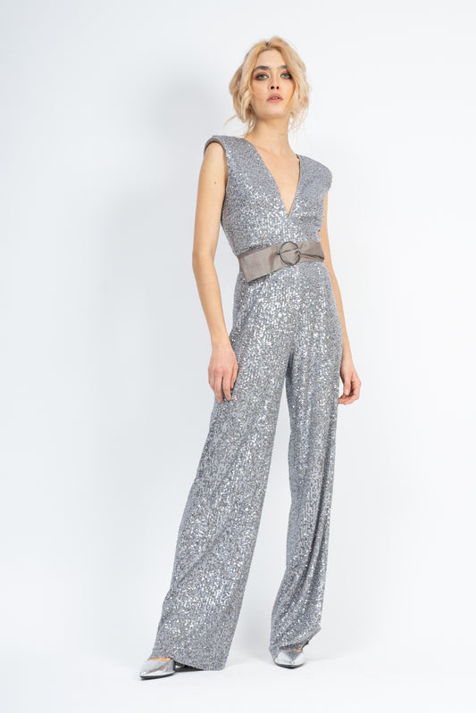 Sequin maxi jumpsuit