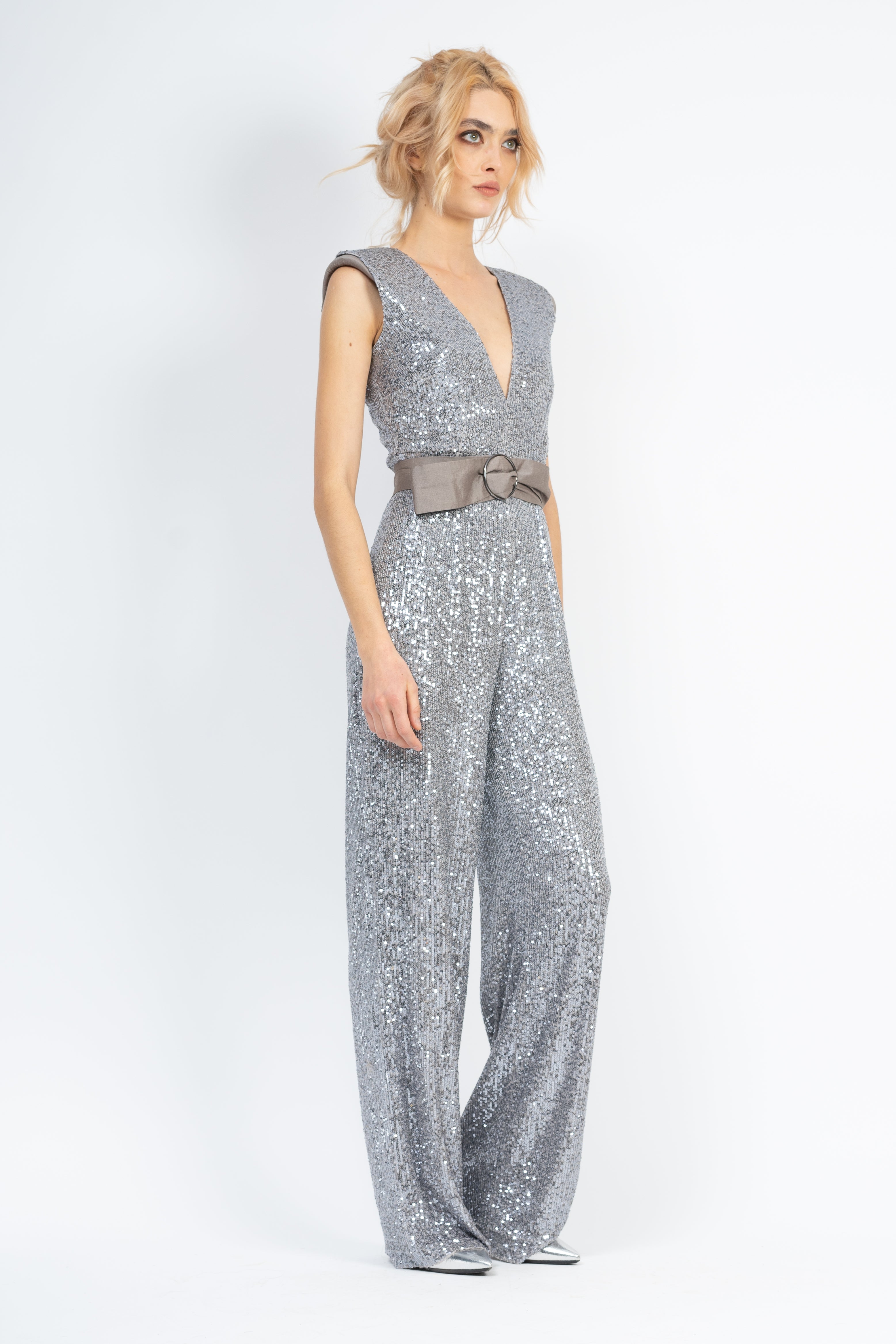 Sequin maxi jumpsuit