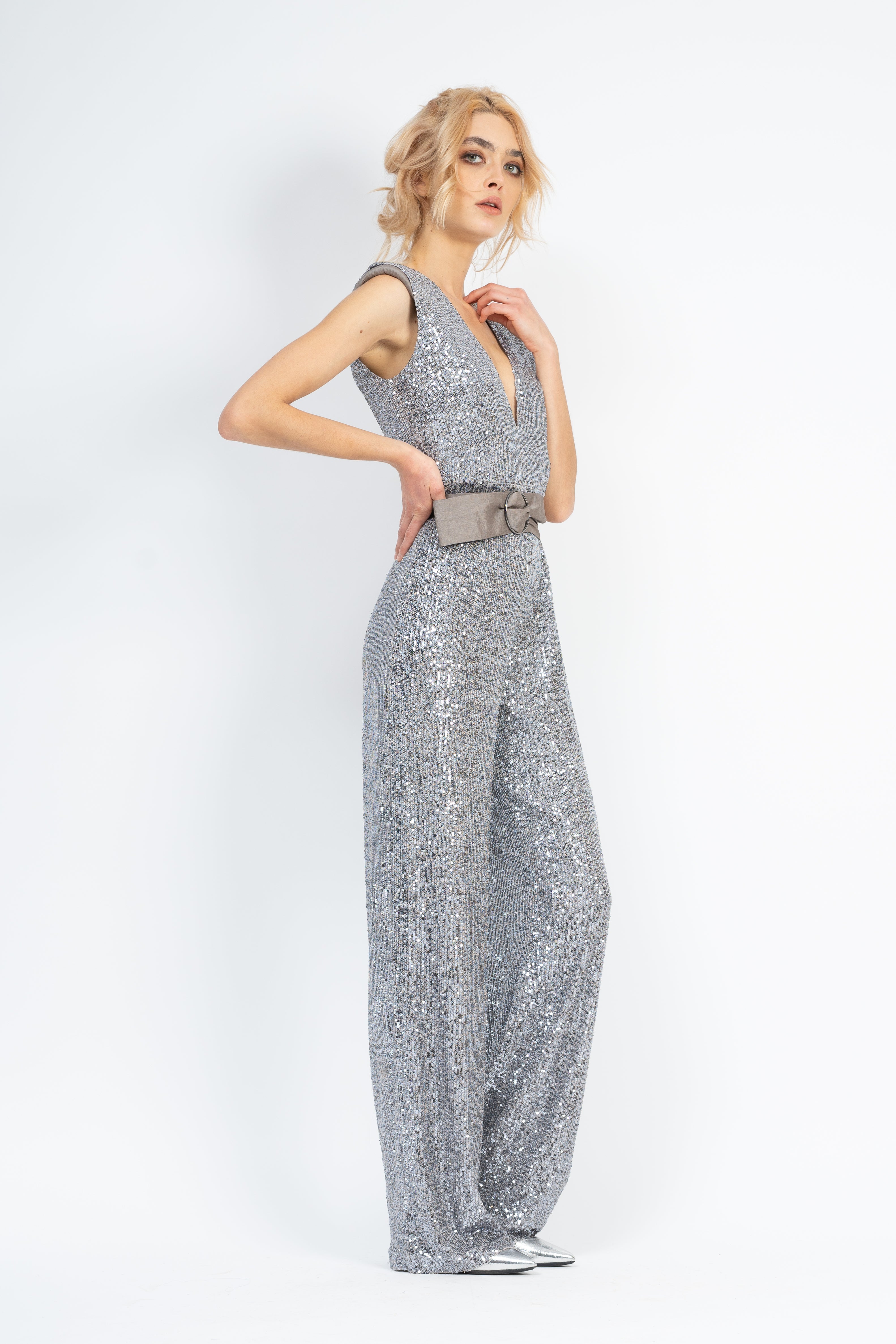 Sequin maxi jumpsuit