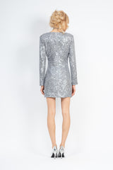 Sequin mini dress with draping