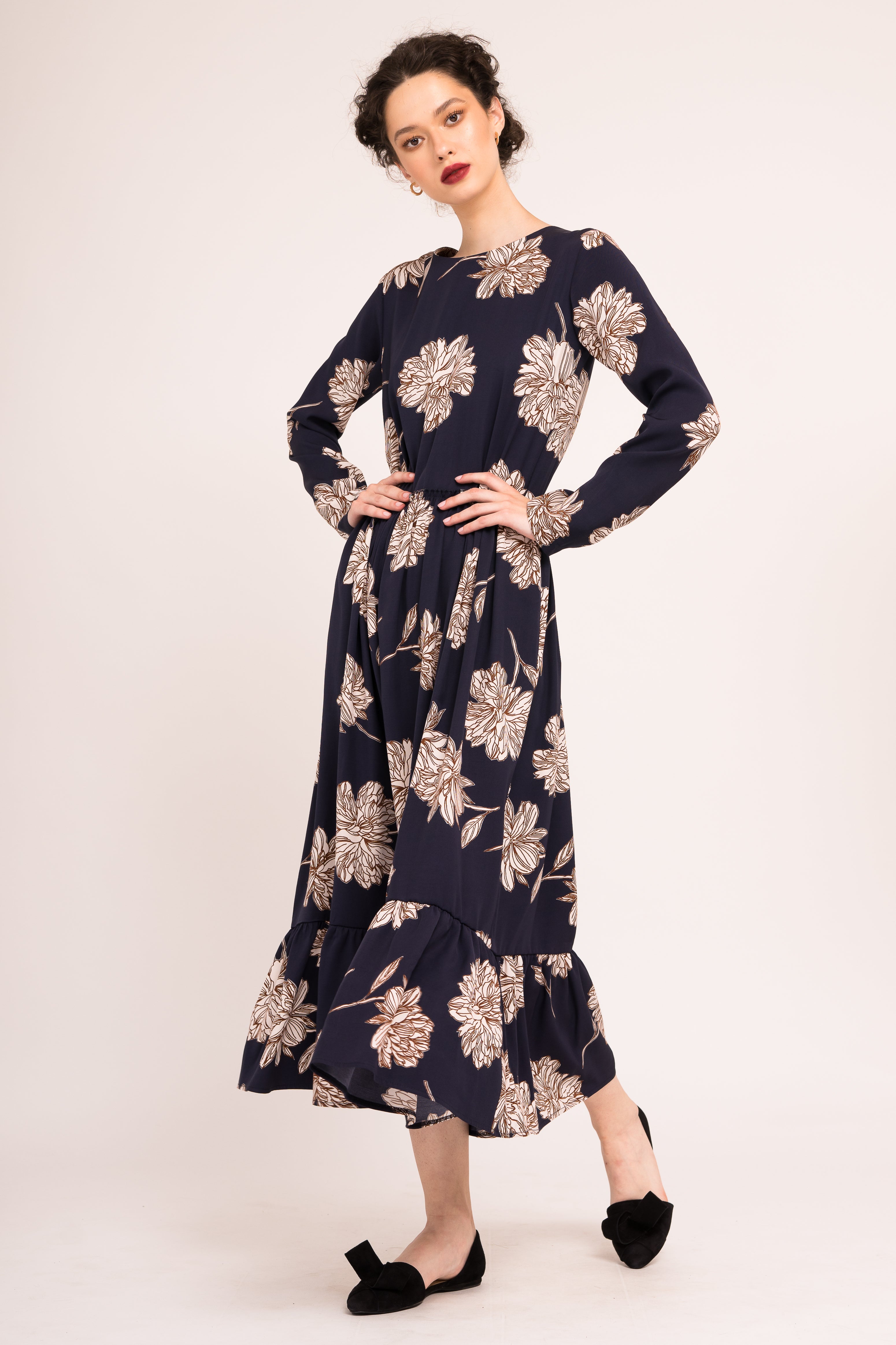 Rochie midi cu imprimeu floral