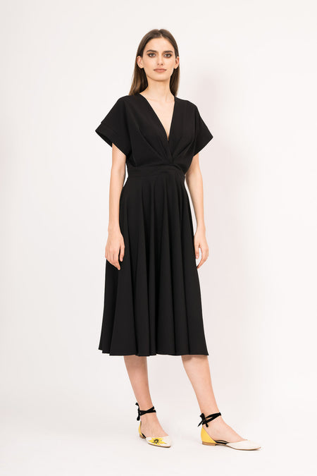 Black midi cocktail dress