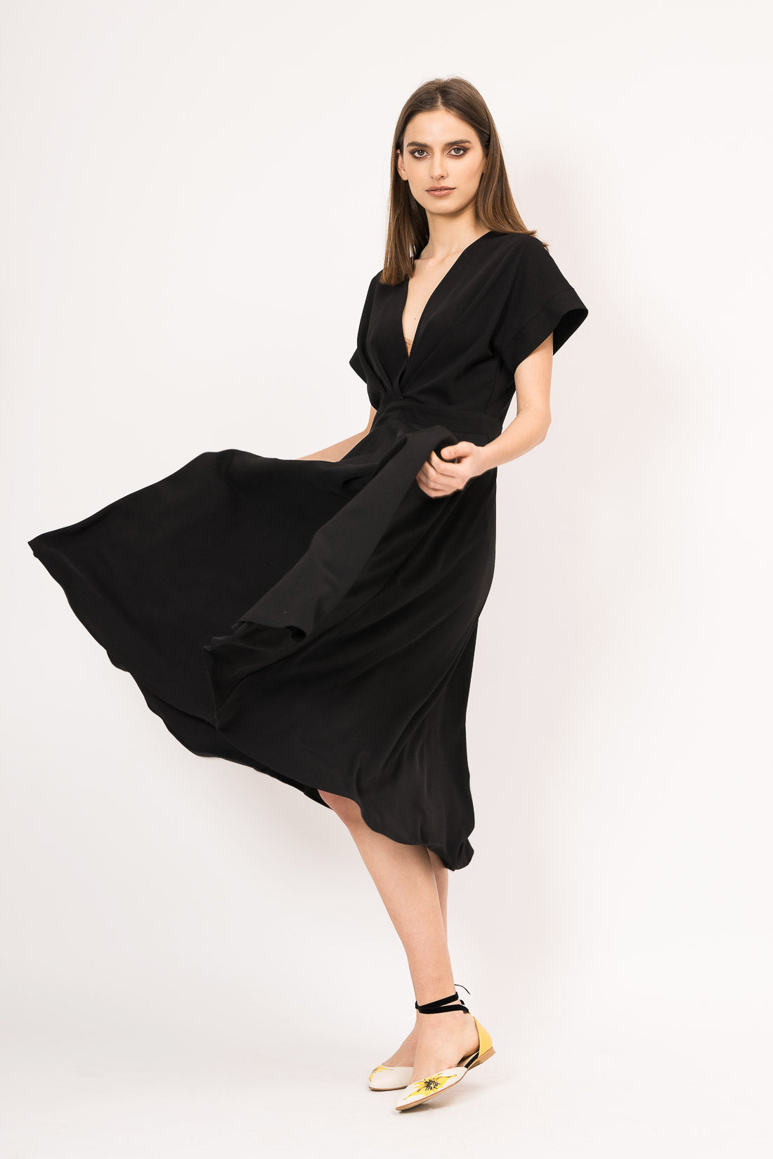 Black midi cocktail dress