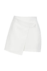 White mini trousers with skirt