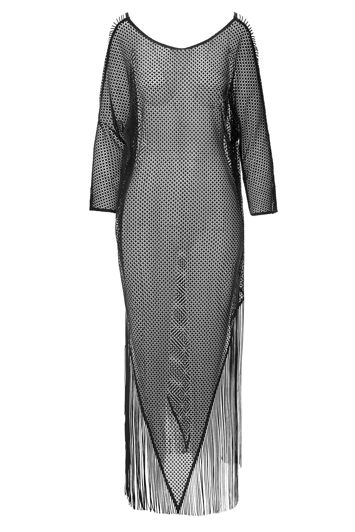 Rochie tip caftan cu franjuri