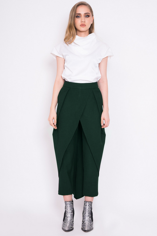 Green pants with skirt