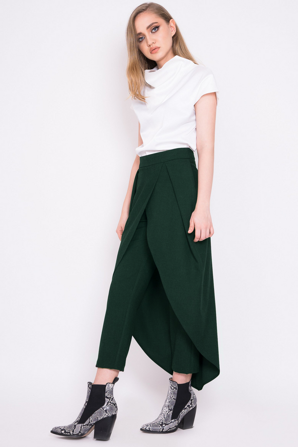Green pants with skirt
