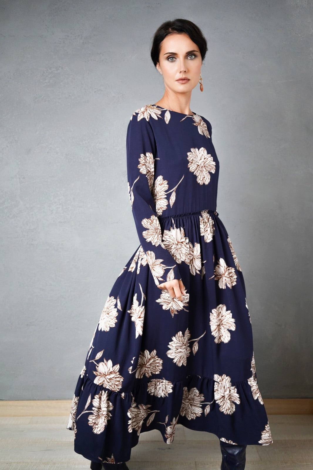 Rochie midi cu imprimeu floral