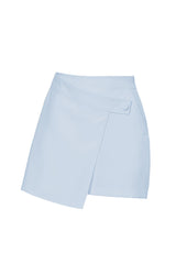Baby blue mini trousers with skirt